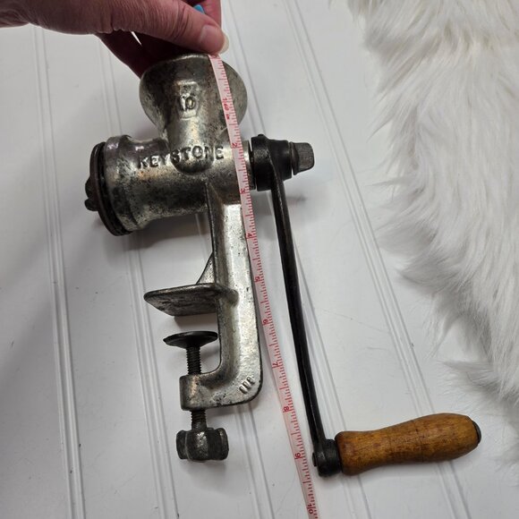 Vintage Antique Meat Grinder Metal Works Kitchen Countertop Clamp Keystone 10 - Picture 5 of 7